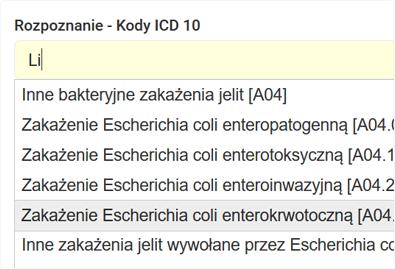 Bazy leków ICD-10/ICD-9, kody ICF