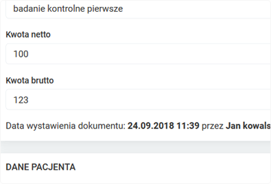 Recepty, obsługa płatności