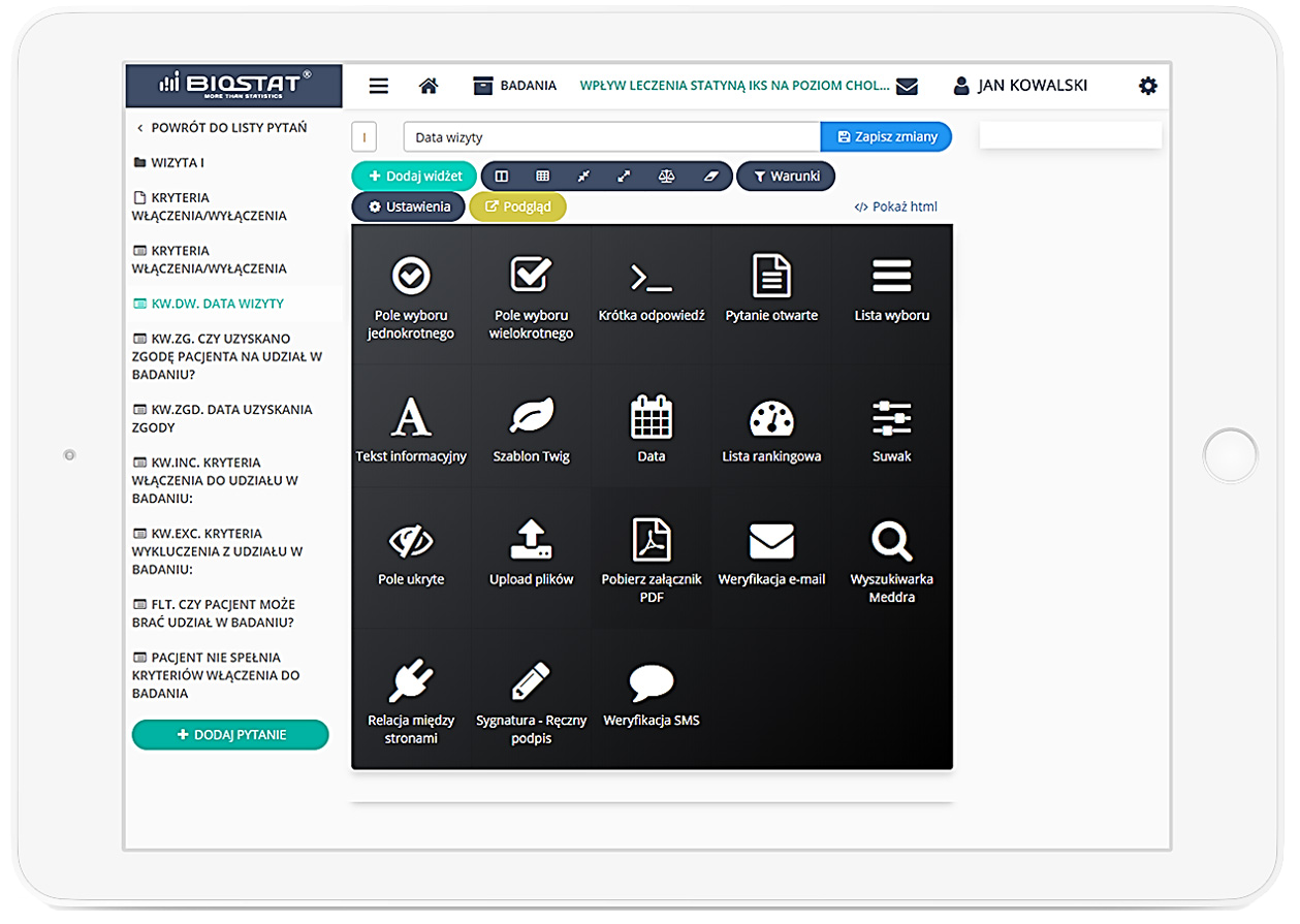 Tworzenie formularzy (drag & drop)