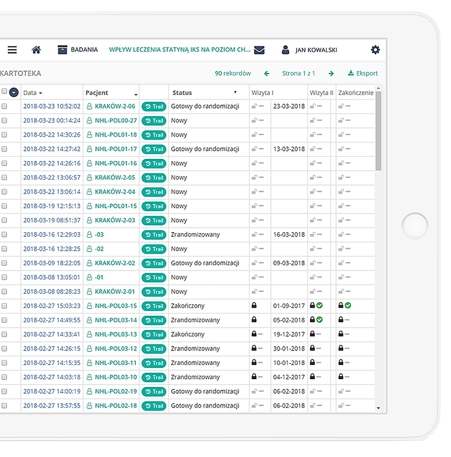 Walidacje danych pieczęci